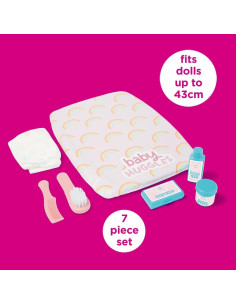 Kit de Cuidado para Muñecas Casdon 71250 con Cambiador Arcoíris 2