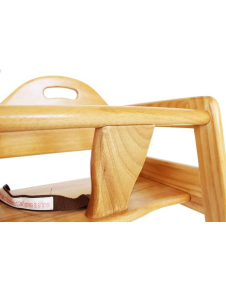 Silla Alta de Madera Natural LA Baby para Bebés - Apilable