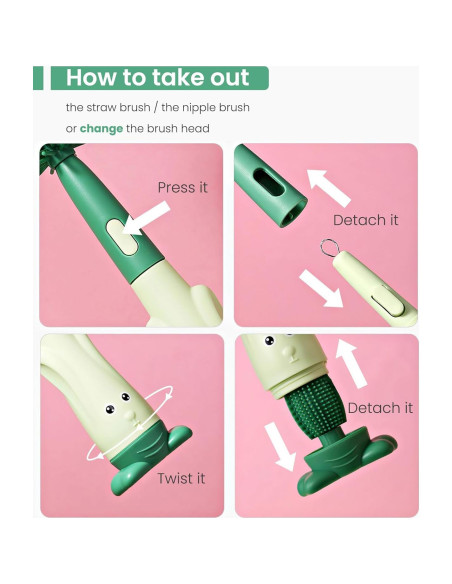 Juego de Cepillos para Biberones Ariseno 5 en 1 Libre de BPA