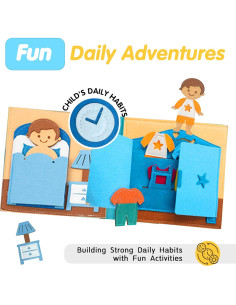 Libro Ocupado Montessori de Fieltro para Niños 3-6 Años 2