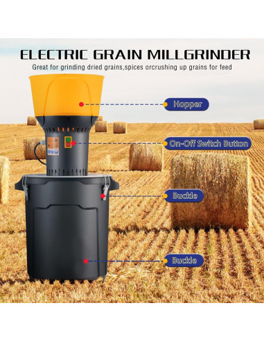 Molino de maíz eléctrico LSYSGSB 50L 1000W 5 tamices