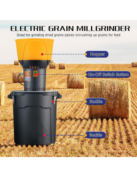 Molino de maíz eléctrico LSYSGSB 50L 1000W 5 tamices Molino de maíz eléctrico LSYSGSB 50L 1000W 5 tamices