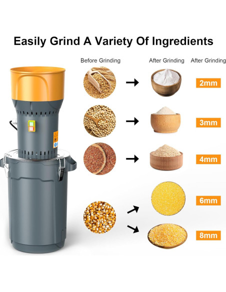 Molino de maíz eléctrico LSYSGSB 50L 1000W 5 tamices Molino de maíz eléctrico LSYSGSB 50L 1000W 5 tamices