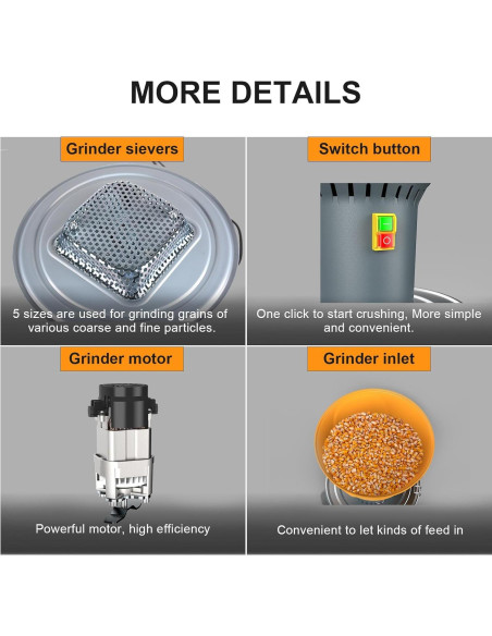 Molino de maíz eléctrico LSYSGSB 50L 1000W 5 tamices Molino de maíz eléctrico LSYSGSB 50L 1000W 5 tamices