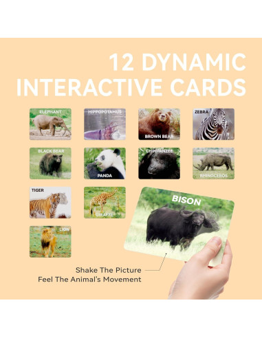 Juguetes Educativos Dotimo Mini Zoo - 12 Figuras de Animales 3D