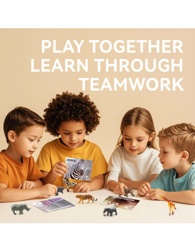 Juguetes Educativos Dotimo Mini Zoo - 12 Figuras de Animales 3D