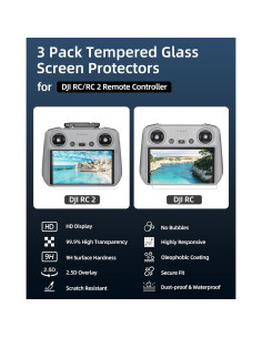 Paquete de 3 Protectores de Pantalla Vidrio Templado DJI RC/RC2 2