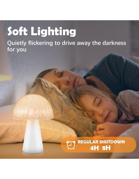 Luz Nocturna de Hongo JINYANIA LED 12 Colores Batería Control Remoto