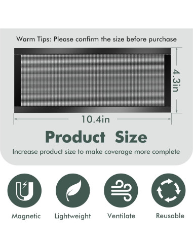 Cubiertas de Ventilación Magnéticas ACNOYEL 4.3"x10.4" - Paquete de 6