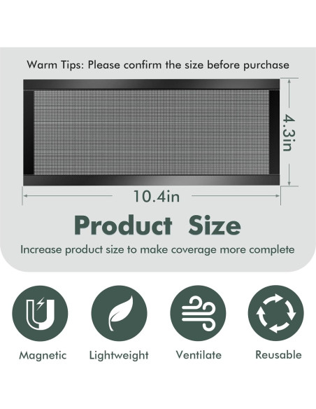 Cubiertas de Ventilación Magnéticas ACNOYEL 4.3"x10.4" - Paquete de 6