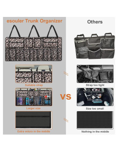 Organizador de Maletero de Coche esouler 106.68x45.72cm Leopardo 2