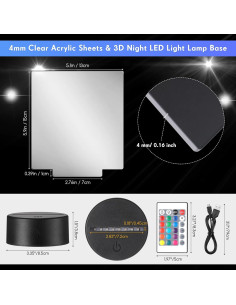 Conjunto de Base de Lámpara LED Nocturna 3D Riakrum 12 Piezas 2
