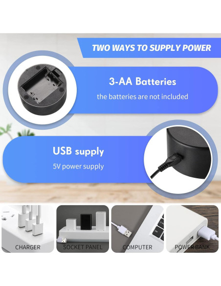 Conjunto de Base de Lámpara LED Nocturna 3D Riakrum 12 Piezas