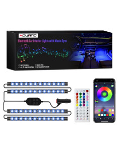 Luces LED RGB para coche Hovano, 48 luces interiores 12V