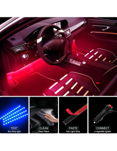 Luces LED RGB para coche Hovano, 48 luces interiores 12V 2