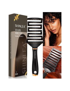 Cepillo Curvo Desenredante SHINLEA para Cabello Rizado 85g