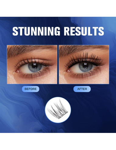 Grupos de Pestañas Autoadhesivas GOLLEE 72PCS D Curl Natural