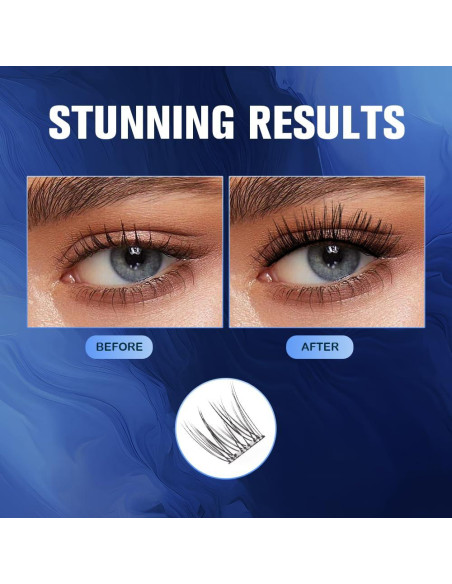 Grupos de Pestañas Autoadhesivas GOLLEE 72PCS D Curl Natural