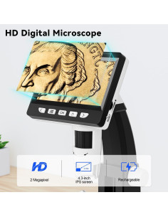 Microscopio Digital LCD CIMELR 4.3" 50X-1000X USB con LED 2
