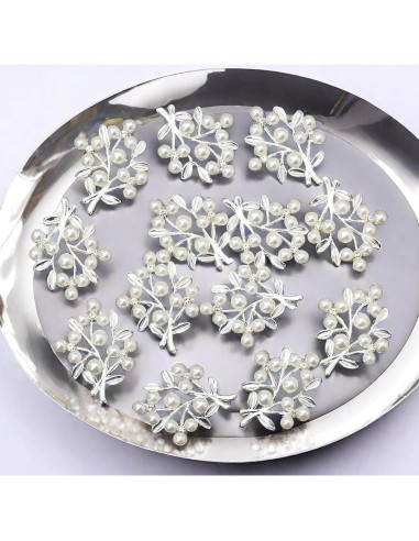 36 Piezas Adorno de Hoja con Rhinestone Oro Rodvanvo