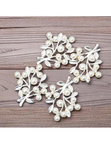 36 Piezas Adorno de Hoja con Rhinestone Oro Rodvanvo