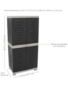 Armario de Almacenamiento Sunnydaze 123 cm con 2 Puertas de Vidrio 2