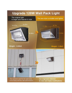 Luz de Pared LED 120W LEDMO con Fotocélula - 4 Paquete 2