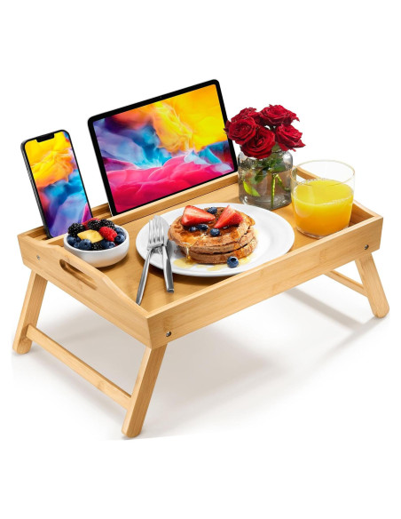 Bandeja de Cama Plegable HOME IT de Bambú 43.2x33.4cm