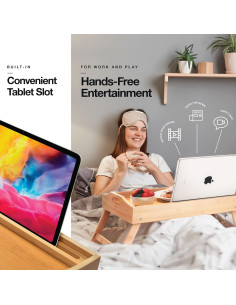 Bandeja de Cama Plegable HOME IT de Bambú 43.2x33.4cm 2