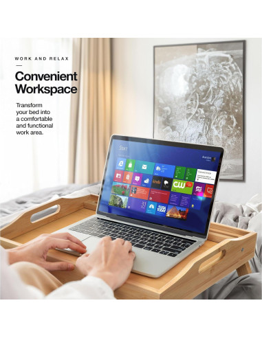 Bandeja de Cama Plegable HOME IT de Bambú 43.2x33.4cm