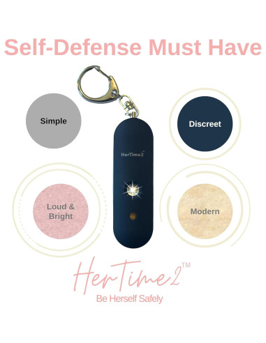 Alarma Personal HerTime2 para Mujeres - 130dB Resistente al Agua
