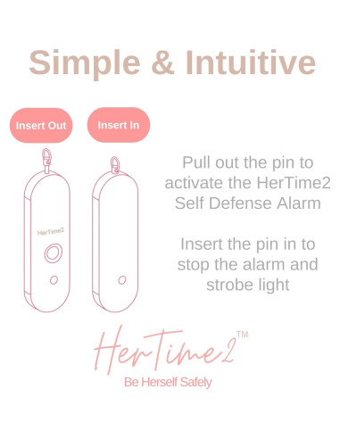 Alarma Personal HerTime2 para Mujeres - 130dB Resistente al Agua