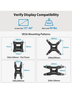 Soporte de Pared para Monitor Pipishell 13-42" Movimiento Completo 2