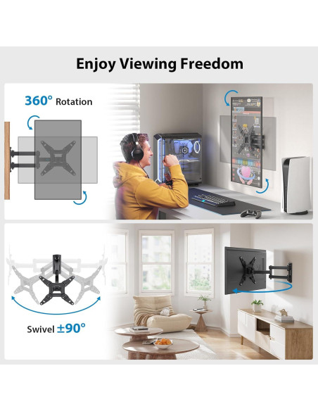 Soporte de Pared para Monitor Pipishell 13-42" Movimiento Completo