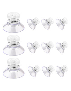 Paquete de 12 Ventosas de PVC 25mm con Tornillo M5 - Soporte Fuerte