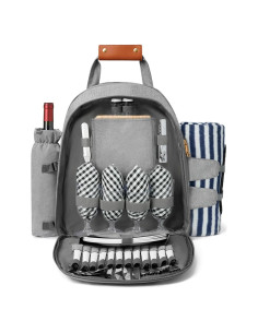 Mochila de Picnic DHAEE para 4 Personas con Enfriador y Manta