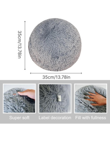 Almohada Decorativa Redonda Gotikle 35 cm Gris Suave