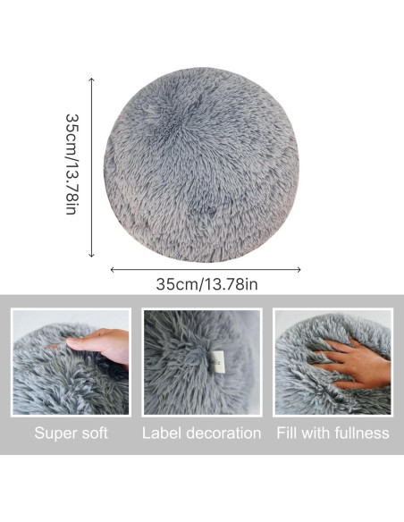 Almohada Decorativa Redonda Gotikle 35 cm Gris Suave Almohada Decorativa Redonda Gotikle 35 cm Gris Suave