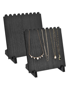 Soportes de Joyería de Madera Ikee Design - 2 Piezas Negro