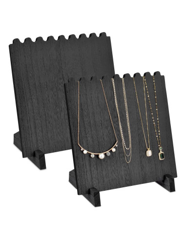 Soportes de Joyería de Madera Ikee Design - 2 Piezas Negro