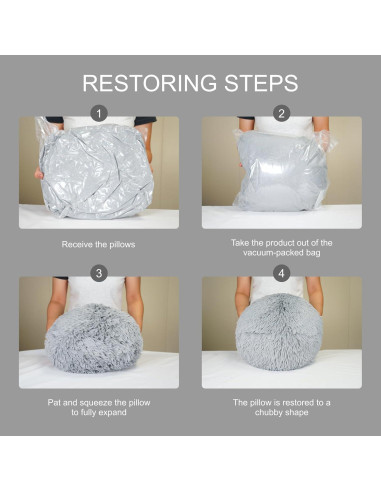 Almohada Decorativa Redonda Gotikle 35 cm Gris Suave