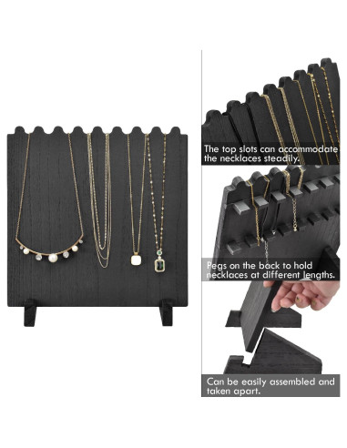 Soportes de Joyería de Madera Ikee Design - 2 Piezas Negro