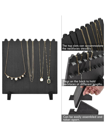 Soportes de Joyería de Madera Ikee Design - 2 Piezas Negro