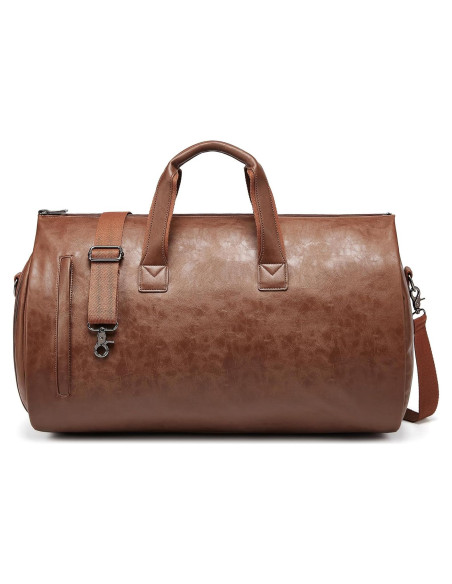 Bolsa de Garment de Cuero PU Marrón 50L 2 en 1 Impermeable Bolsa de Garment de Cuero PU Marrón 50L 2 en 1 Impermeable