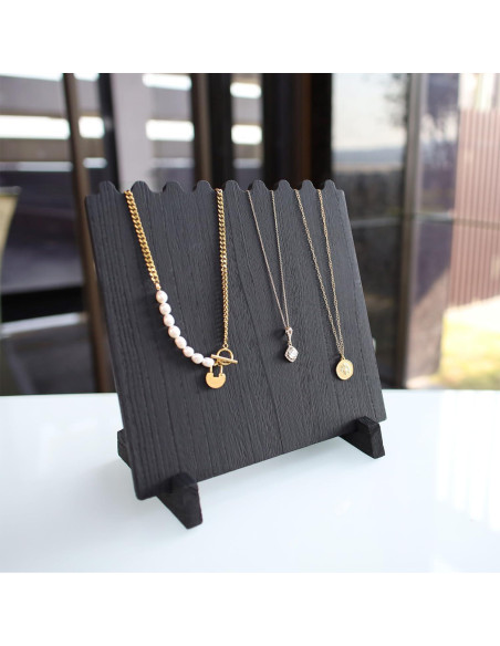 Soportes de Joyería de Madera Ikee Design - 2 Piezas Negro