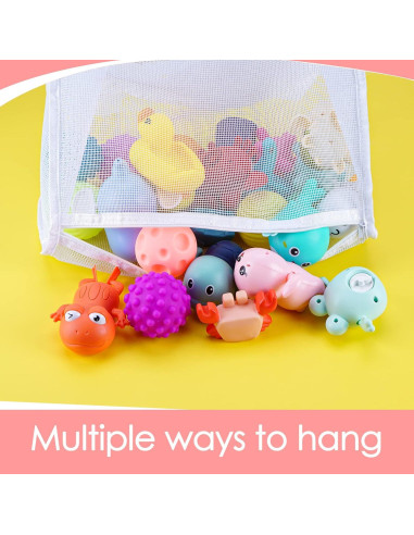 Organizador de Juguetes de Baño Adorila - 2 Piezas Malla Blanco