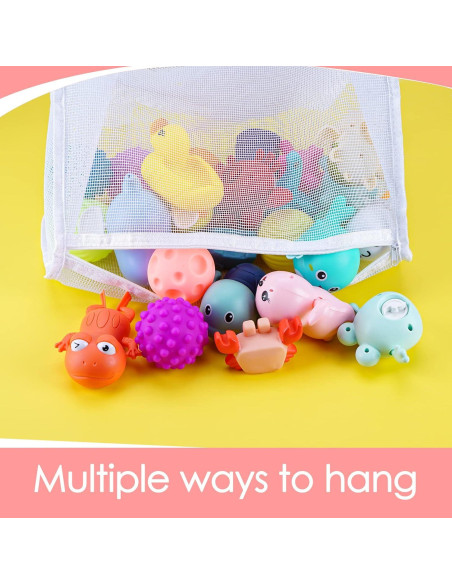 Organizador de Juguetes de Baño Adorila - 2 Piezas Malla Blanco