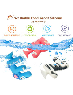 Juguetes de Baño Educativos 26 Piezas Silicona Genérico 2
