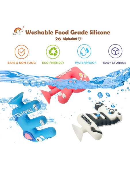 Juguetes de Baño Educativos 26 Piezas Silicona Genérico