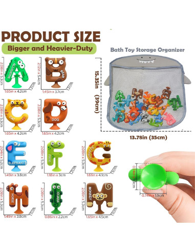 Juguetes de Baño Educativos 26 Piezas Silicona Genérico